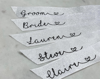 Personalized Iron On Vinyl Ribbon Place Names - Wedding Favors