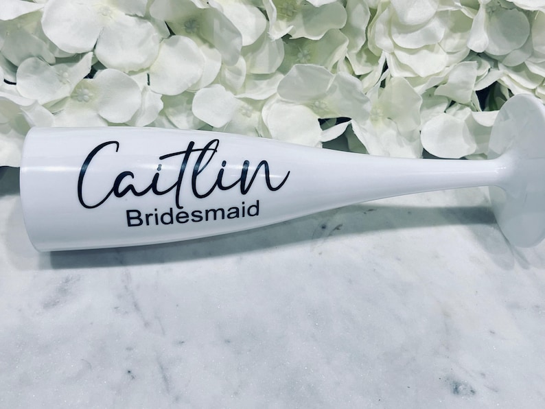 Wedding Role Vinyl Name Decal Wedding Sticker Hanger Flute labels bridesmaids gift labels Maid of honour gift vinyl box name sticker image 2