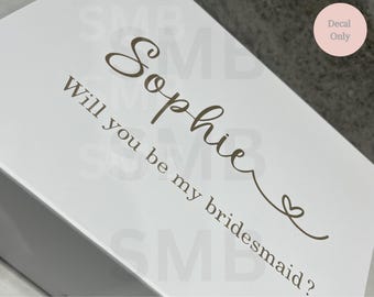 Box name sticker Personalised Proposal birthday celebration Vinyl Decal Sticker