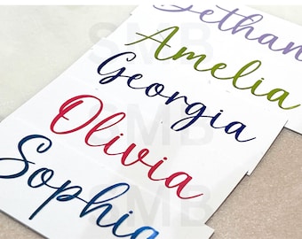 Handwritten Vinyl Lettering custom stickers Name Vinyl Decals Personalised Sticker name label Calligraphy Stickers