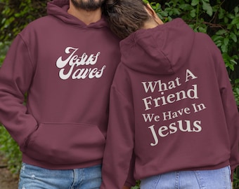 Jesus Saves Unisex Fleece Hoodie, Christian Bible Verse Gift