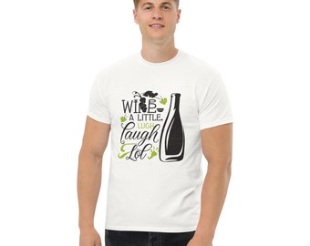 Weinliebhaber T-Shirt, "Wine a little, laugh a lot"