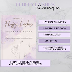 Volume eyelash training German E-Book Training Volumelashes Step by Step Tutorial Instructions Fluffy Lashes hyperlinked Marketing Studio