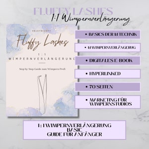 Könnte beinhalten: Ein digitaler Marketing-Leitfaden für Wimpernstylisten. Der Leitfaden enthält Informationen zu 1:1-Wimpernverlängerungs-Techniken, ein digitales E-Book und Marketingtipps für Wimpernstudios. Das Cover zeigt einen rosa-violetten Aquarellhintergrund mit einer Pinzette.