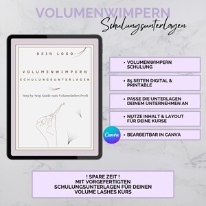 Volume eyelash technique | Eyelash extension | Volume Lash Extensions training course script for Canva | customizable | digital | print