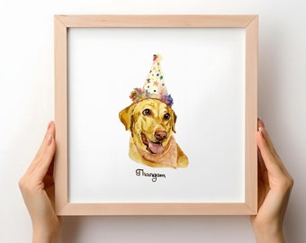 Watercolor Mini Pet Portrait: Custom Dog Memorial Art