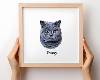 Custom Pet Portrait: Hand-Painted Watercolor Memorial Painting