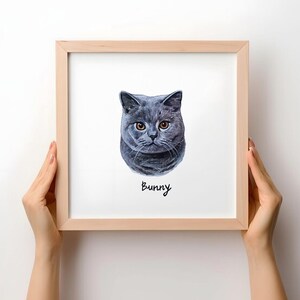 Custom Pet Portrait Watercolor Pet Portrait Personalized Cat Painting Pet Memorial Tiny Pet Painting Pet Loss Gift Mini Cat Portrait