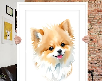 ペットの水彩画をカスタム作成：写真から作る犬の記念画