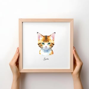 Mini Pet Portrait, Watercolor Cat Portraits, Tiny Pet Portraits, Custom Pet Portrait, Cat Painting Custom, Miniature portrait, Cat Portrait