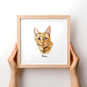 Pet Portrait Painting Watercolor Cat Portrait Mini Cat Portrait Cat Painting Pet Memorial Gift Tiny Cat Painting Pet Loss Gift Pet Portrait