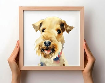 Custom Watercolor Dog Portrait: Hand-Painted Pet Memorial Gift