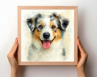 Custom Watercolor Pet Portrait: Hand-Painted Dog Memorial Art