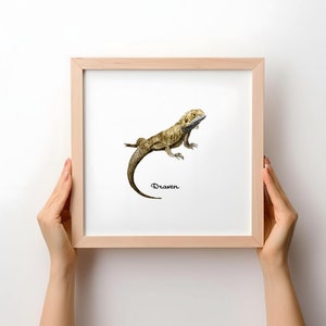 Custom Iguana painting Watercolor lizard portrait Mini iguana portrait Pet painting Pet memorial Lizard lover gift Custom pet portrait