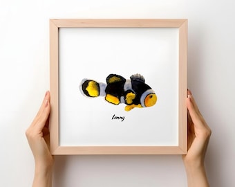 Mini Fish Portrait Custom Watercolor Fish Painting Christmas Gift Pet Portrait Custom Fish Lover Gift Nemo Painting Pet Memorial Gift