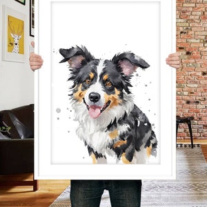 Pet portrait Custom dog portrait Watercolor pet painting Pet drawing Pet memorial Dog portrait custom Pet loss gift Portrait from photo