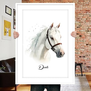 Horse Portrait Custom, Horse Painting, Pet Loss Gift, Watercolor Horse Hand Painted, Horse Memorial Gift, Horse lover gift, Horse Drawing
