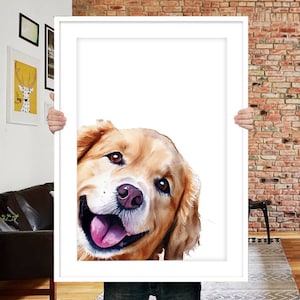 Pet portrait Custom peekaboo pet portrait Dog portrait Custom dog portrait Watercolor pet portrait from photo Pet portrait painting
