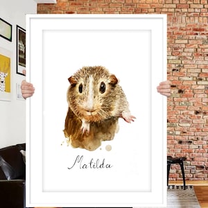 Custom Hamster Portrait Watercolor Pet Portrait Hamster Portrait Hamster Painting Pet Memorial Personalized Hamster Painting Pet Loss Gift