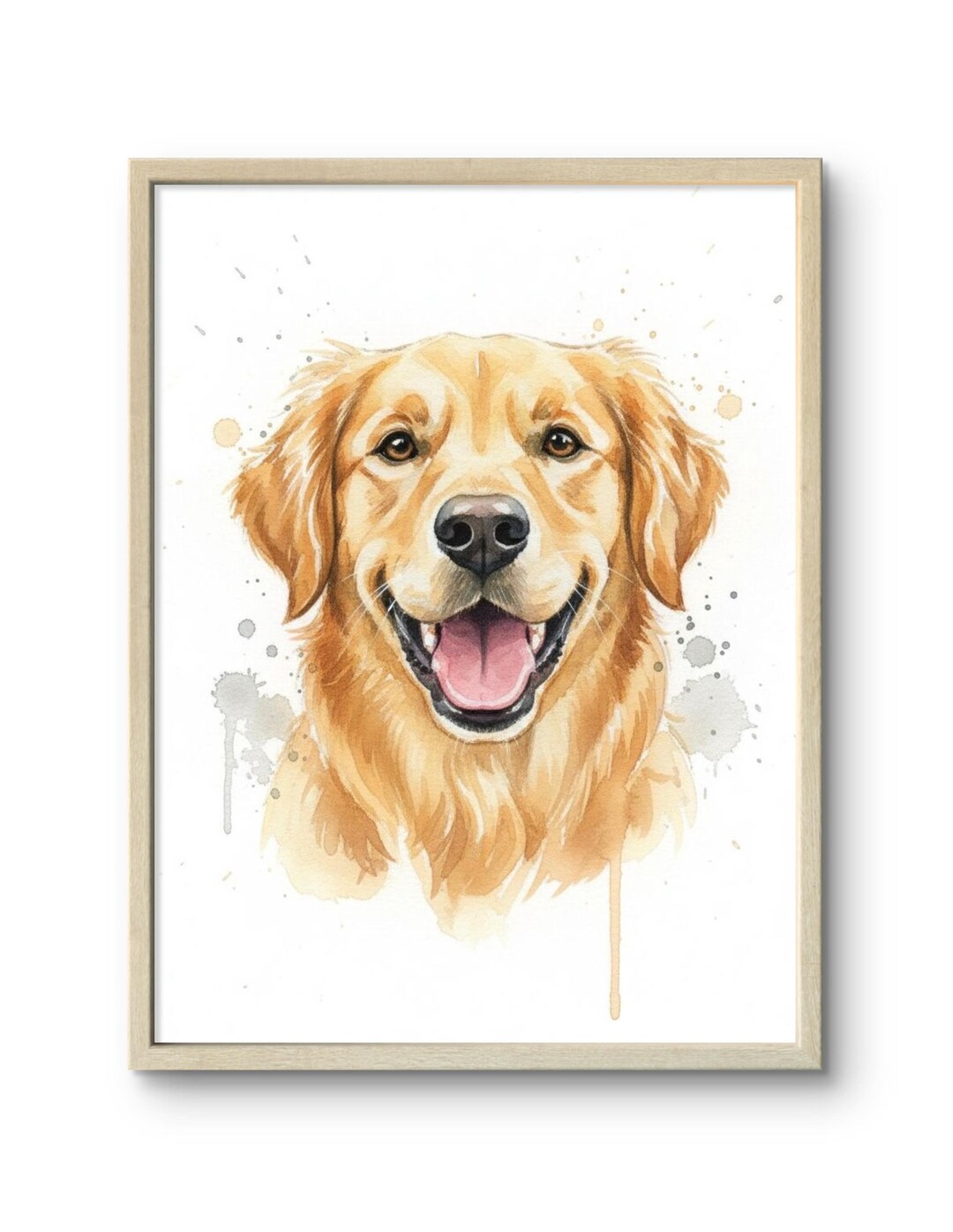 Custom Pet Portrait Watercolor Painting: Dog Memorial Art, Golden ...