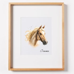 Custom Horse Portrait, Watercolor Horse Painting, Christmas Gift,  Horse portrait painting, Hand Painted Horse Portrait