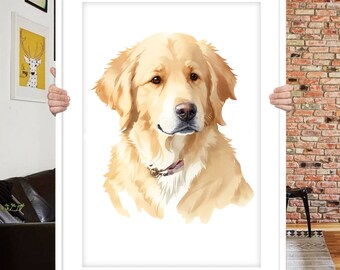 Hand Painted Custom Pet Portrait: Watercolor Dog Memorial