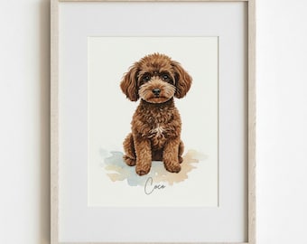Custom Watercolor Dog Portrait: Hand-Painted Pet Painting