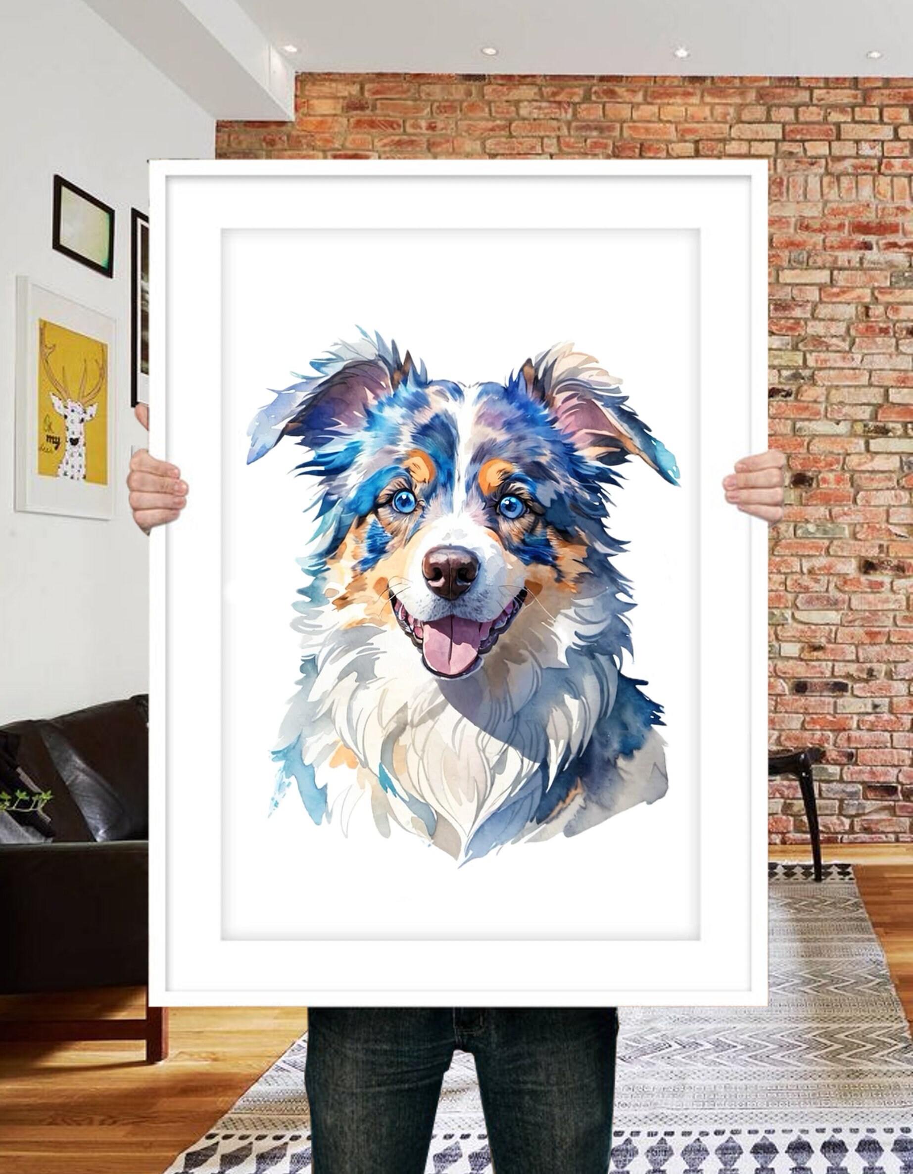 Custom Pet Portrait: Hand-painted Watercolor Dog Memorial Art - Etsy