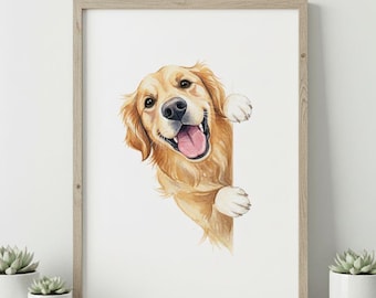 Watercolor Pet Portrait Painting: Custom Dog Memorial Art