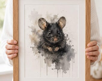 Retrato personalizado de hámster: recuerdo de mascota pintado a mano con acuarela