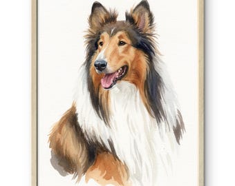 Hand Painted Watercolor Dog Portrait, Custom Pet Painting, Dog Memorial Art