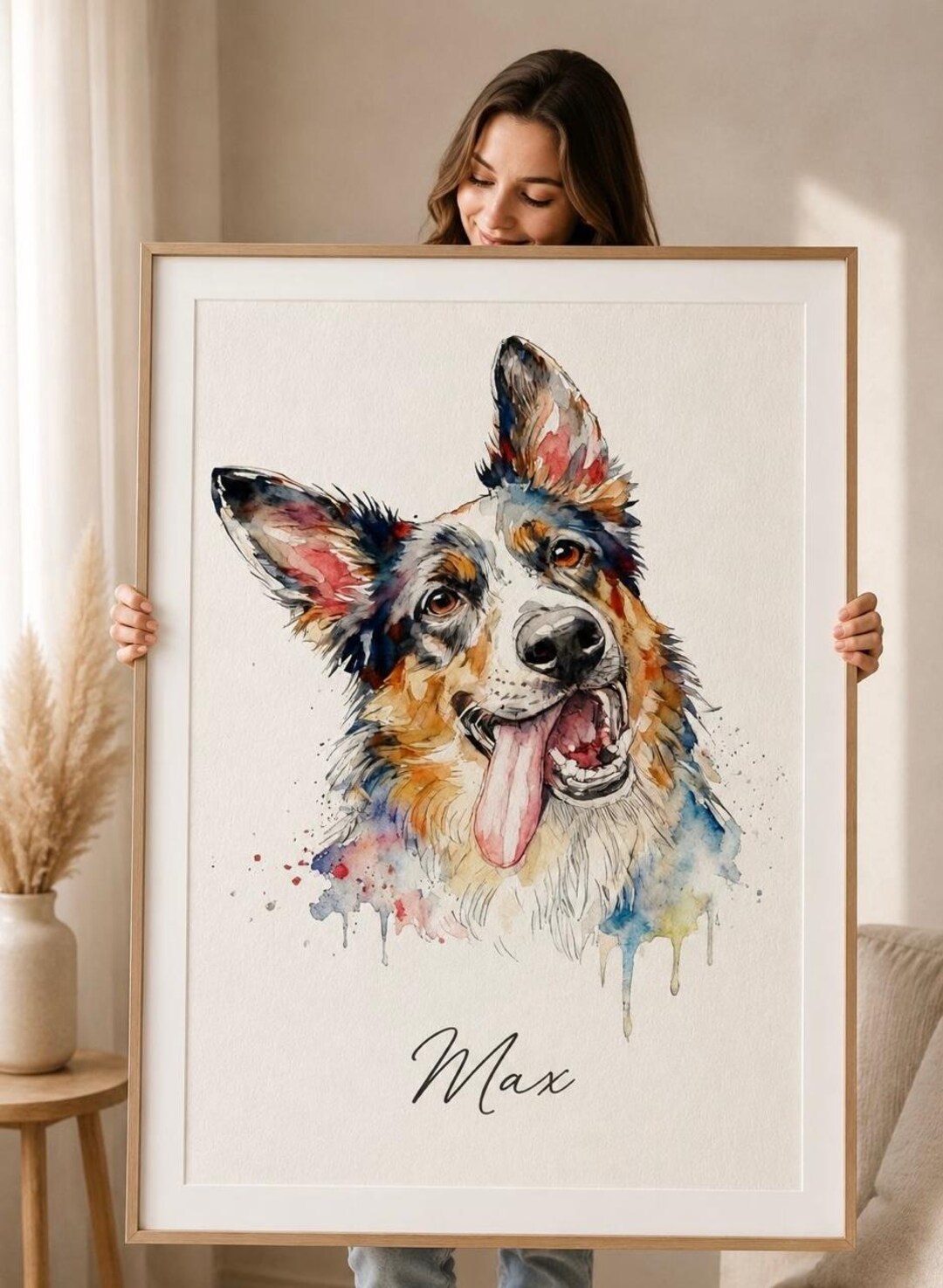 Watercolor Pet Portrait Painting: Custom Dog Memorial Art - Etsy