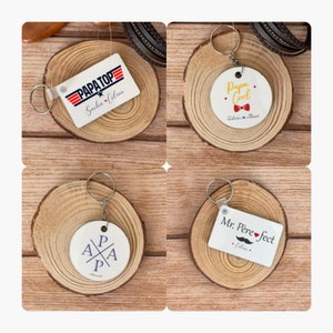 Porte clés Fête des pères - Porte clés  pères - Porte clés  personnalisable Prénom enfants - Porte clés  Papa cool - Porte clés  Papa top