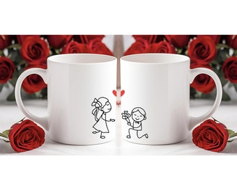 Duo Mug Saint Valentin - Duo Mug Couple - Cadeau Saint Valentin - Duo Mug Amoureux - Duo Mug personnalisable - Mug cadeau anniversaire