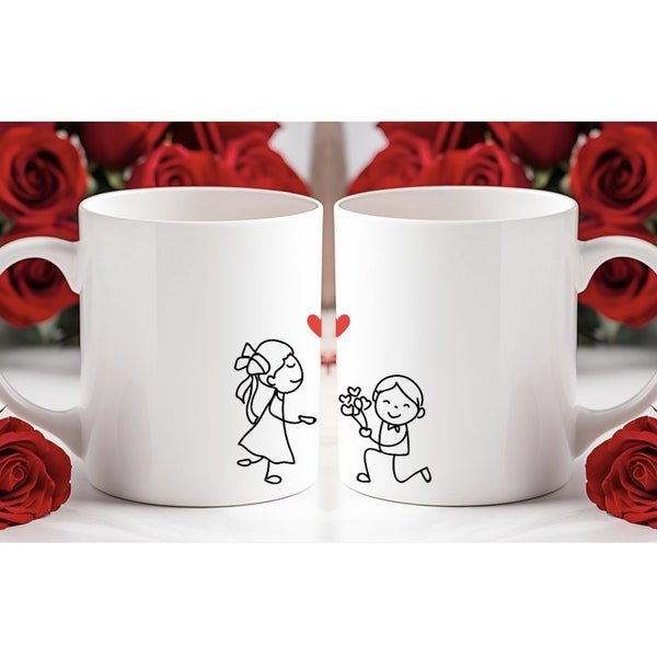 Duo Mug Saint Valentin - Duo Mug Couple - Cadeau Saint Valentin - Duo Mug Amoureux - Duo Mug personnalisable - Mug cadeau anniversaire