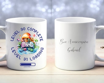 Mug Anniversaire Gamer personnalisable- Mug Anniversaire Joueur personnalisé - Mug jeux vidéos Anniversaire - Mug cadeau anniversaire