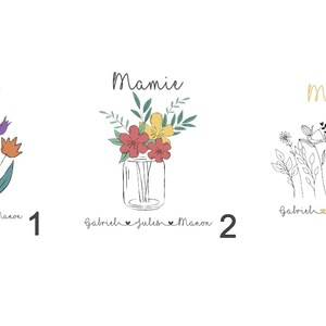 Mug fête des grands mères Mug personnalisé Mamie Mug bouquet personnalisable Mug grand mère Mug prénoms petits enfants Mug bouquet image 5