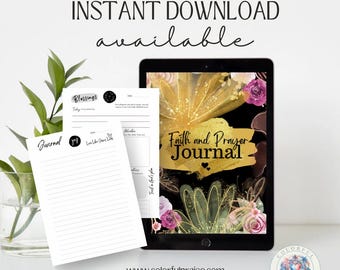 Digital Faith & Prayer Journal | Christian Journal Printable | Scripture Study and Reflection | Daily Devotional | Bible Study Journal PDF
