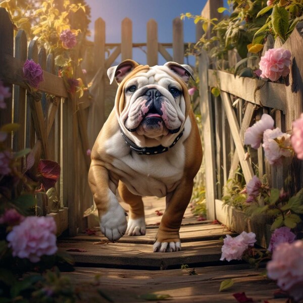 2024 calendar with English Bulldogs, Printable calendar, Digital Download, Home Decoration, Unique Gift