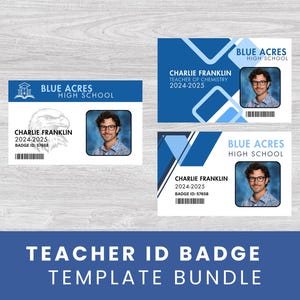 Druckbare High School Lehrer ID Namensschild Vorlage | Halloween-Kostüm | Kinder verkleiden sich | Bearbeitbare Professor Karte | Rollenspiel | Herunterladen