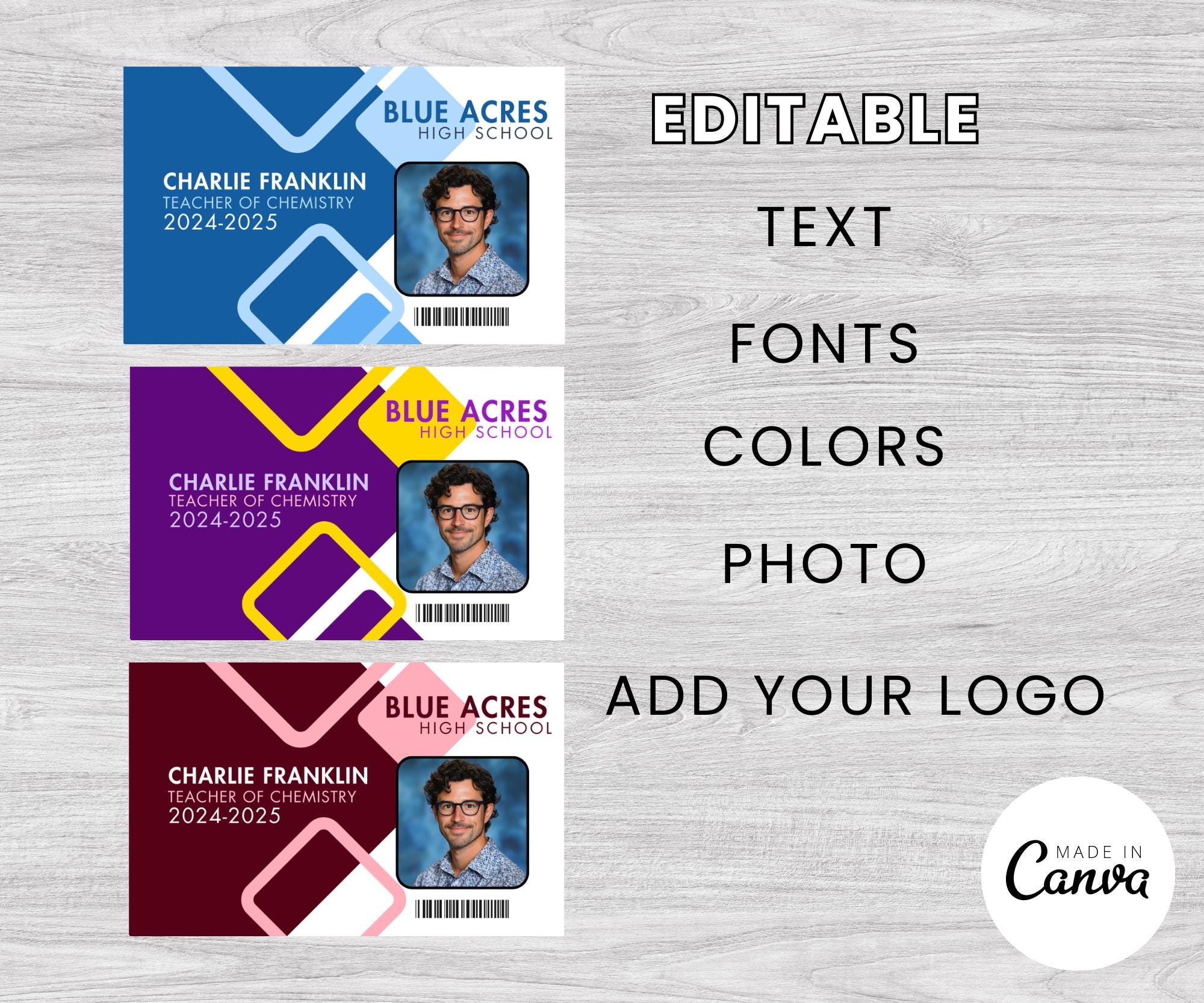 Printable High School Teacher ID Name Badge Template | Halloween ...