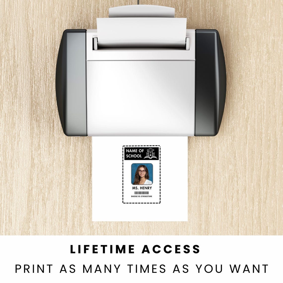 Printable Teacher ID Name Badge Template | School Halloween Costume ...