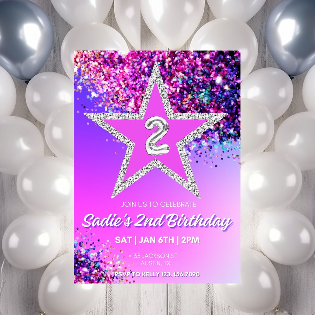 Editable Girls Birthday Invitation Pink Birthday Invitation Print