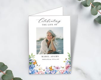 Editable Funeral Program Template | Floral Obituary | Order Of Service  Celebration Of Life |  Instant Download | In Loving Memory Brochure