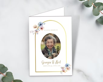 Editable Funeral Program Template | Floral Obituary | Order Of Service  Celebration Of Life |  Instant Download | In Loving Memory Brochure