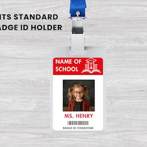 Printable Teacher ID Name Badge Template | School Halloween Costume ...