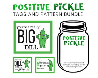 Gehaakte augurk met emotionele steun en cadeaukaartjes, maatje voor angstverlichting, afdrukbaar patroon, bewerkbare kaarten, kalmerende stress huisdier, canva-sjabloon