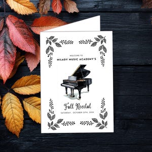 Fall Piano Recital Program Template | Canva Editable (digital Download ...