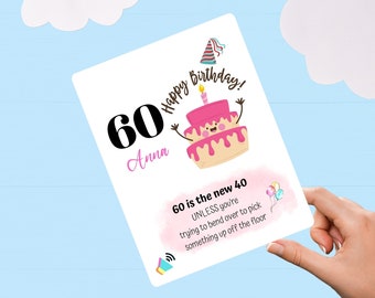 60th Birthday Card, Personalized 95th Birthday Card, 100th Birthday, 90th Birthday, 70th Birthday, 80th, Printable Digital Download,Name/Age