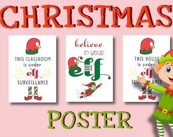 Poster educativi/Decorazioni per la classe/Poster di Natale/Bacheca natalizia/Poster stagionale per la classe/Stampe natalizie